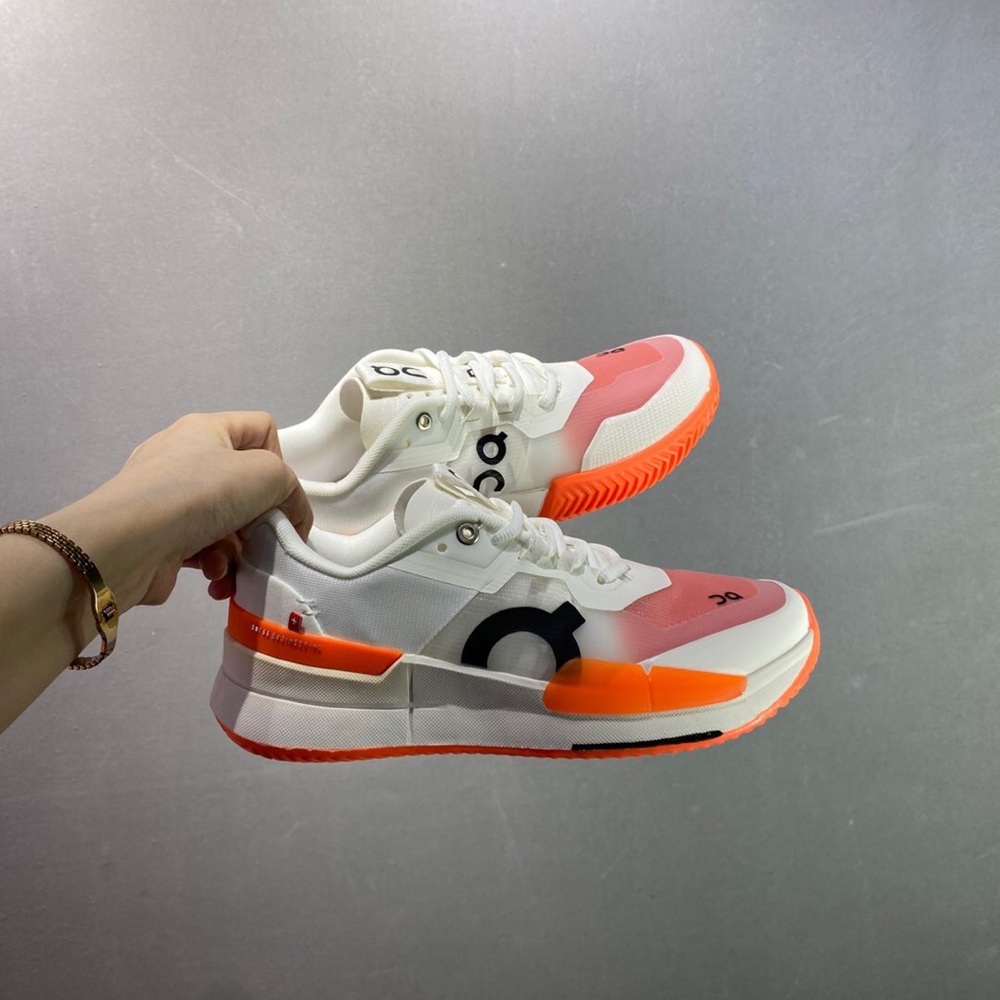 On Running Women's Sneakers in White and Orange - Picture 5 of 6